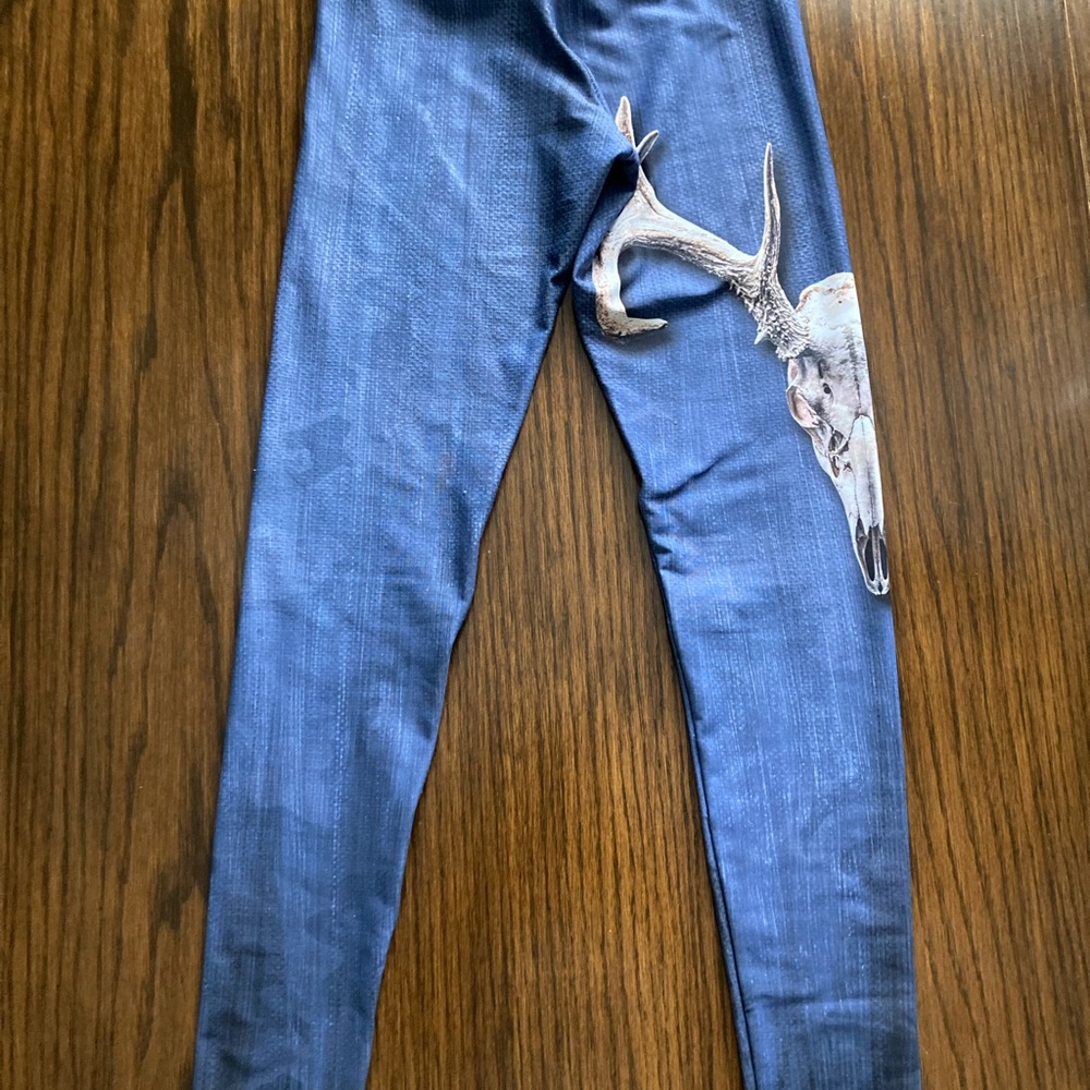 NOR Blue Deer Skull Women Jeggings